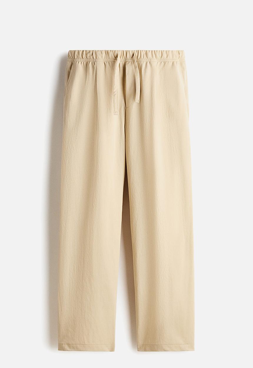H&M - Regular fit cotton-blend trousers - beige