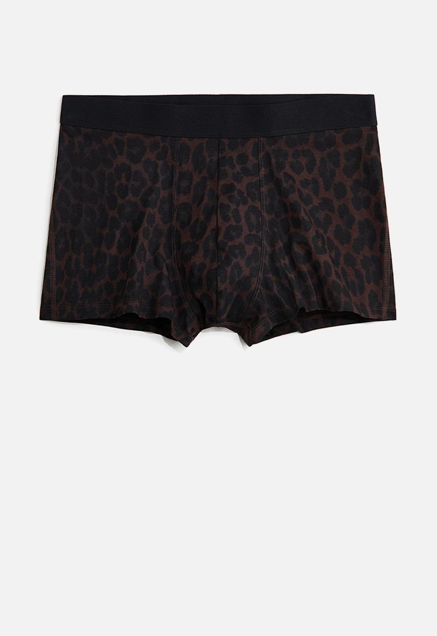 H&M - 3-pack cotton short trunks - black/leopard print