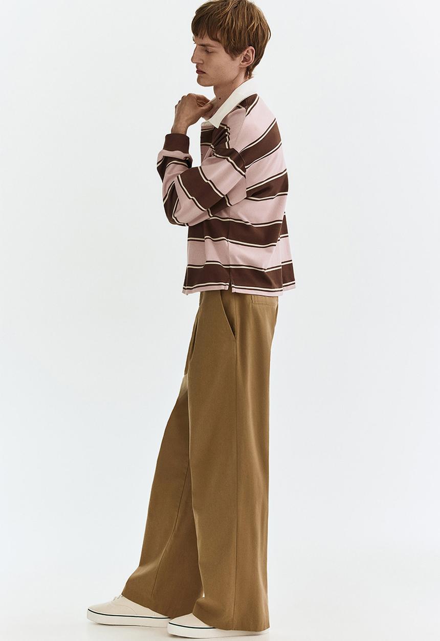 H&M - Loose fit rugby shirt - light pink/striped