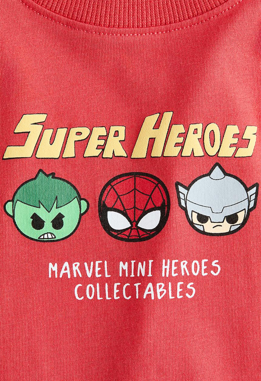 H&M - Loose-fit printed t-shirt - red/marvel comics