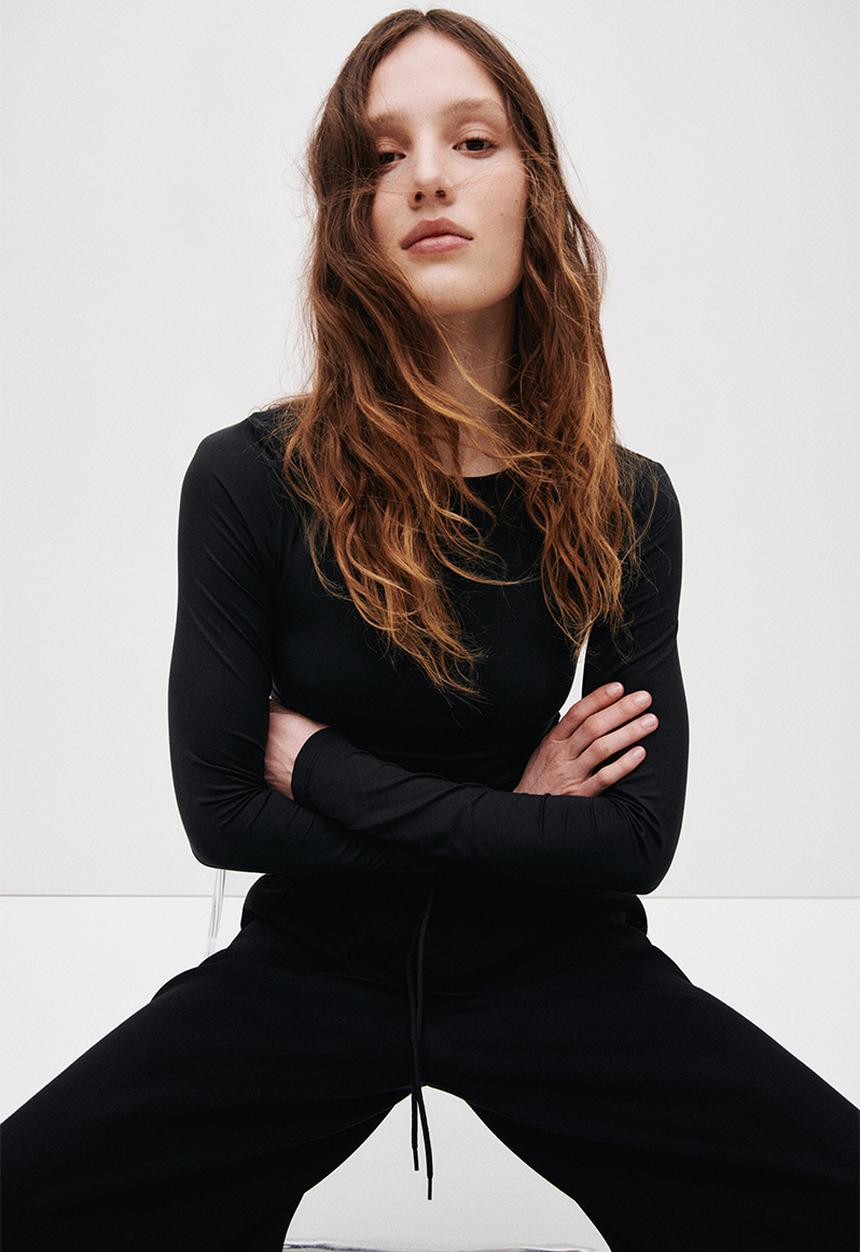 H&M - Long-sleeved jersey top - black
