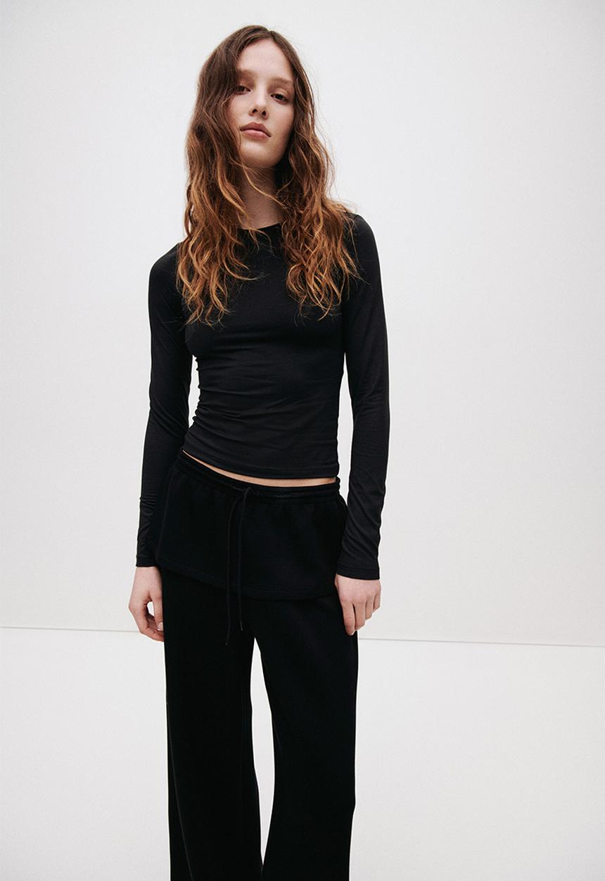 H&M - Long-sleeved jersey top - black