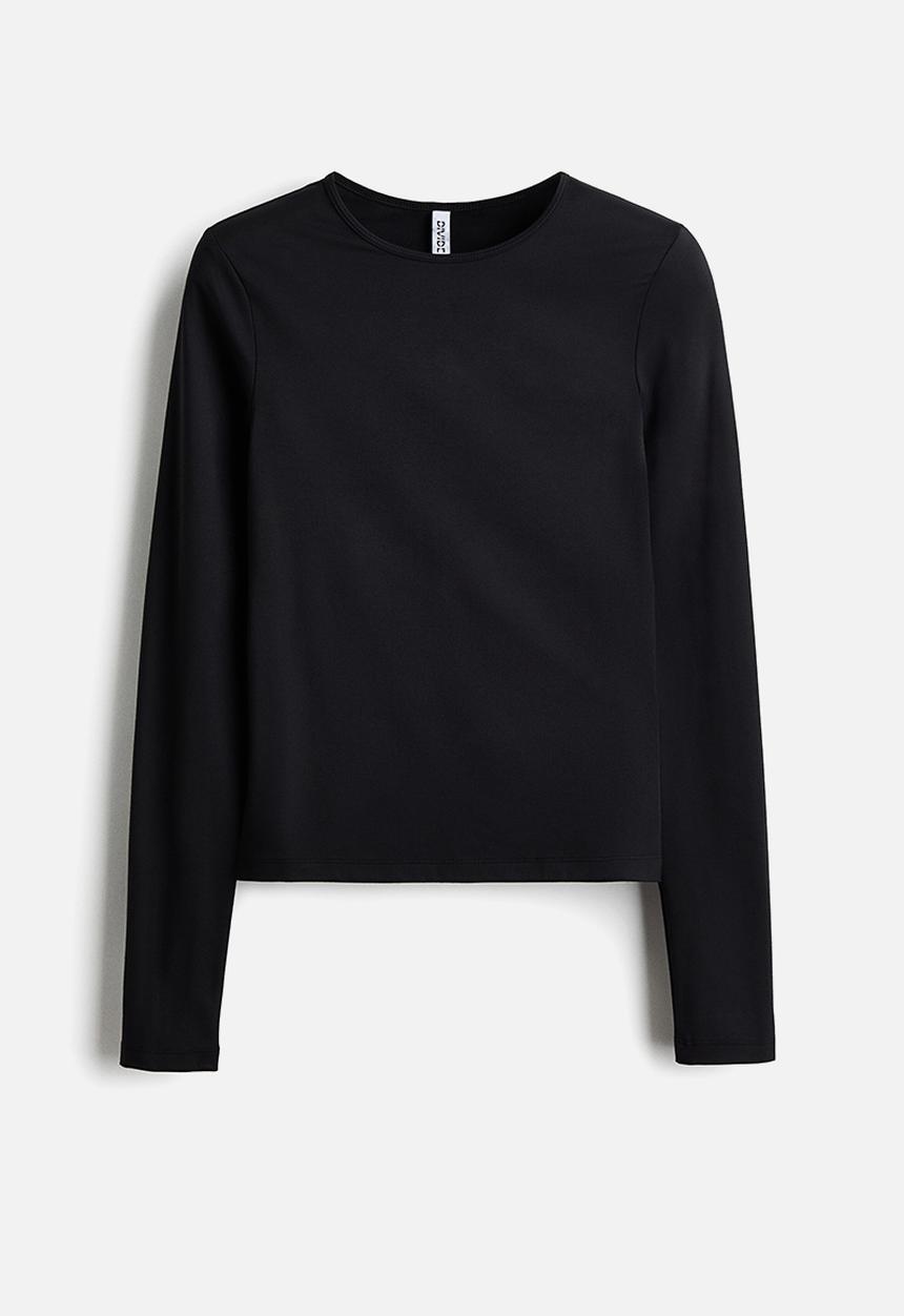 H&M - Long-sleeved jersey top - black