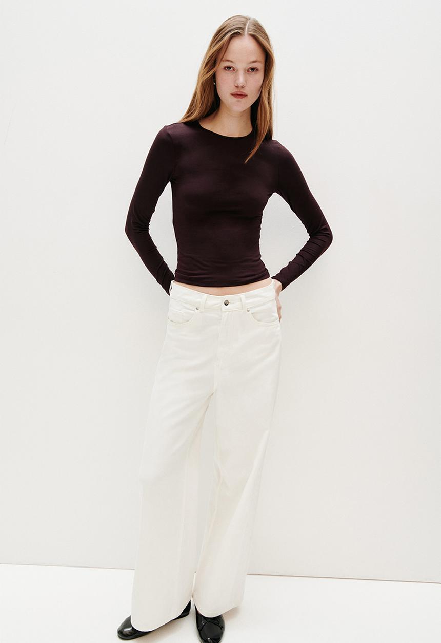 H&M - Long-sleeved jersey top - dark plum purple