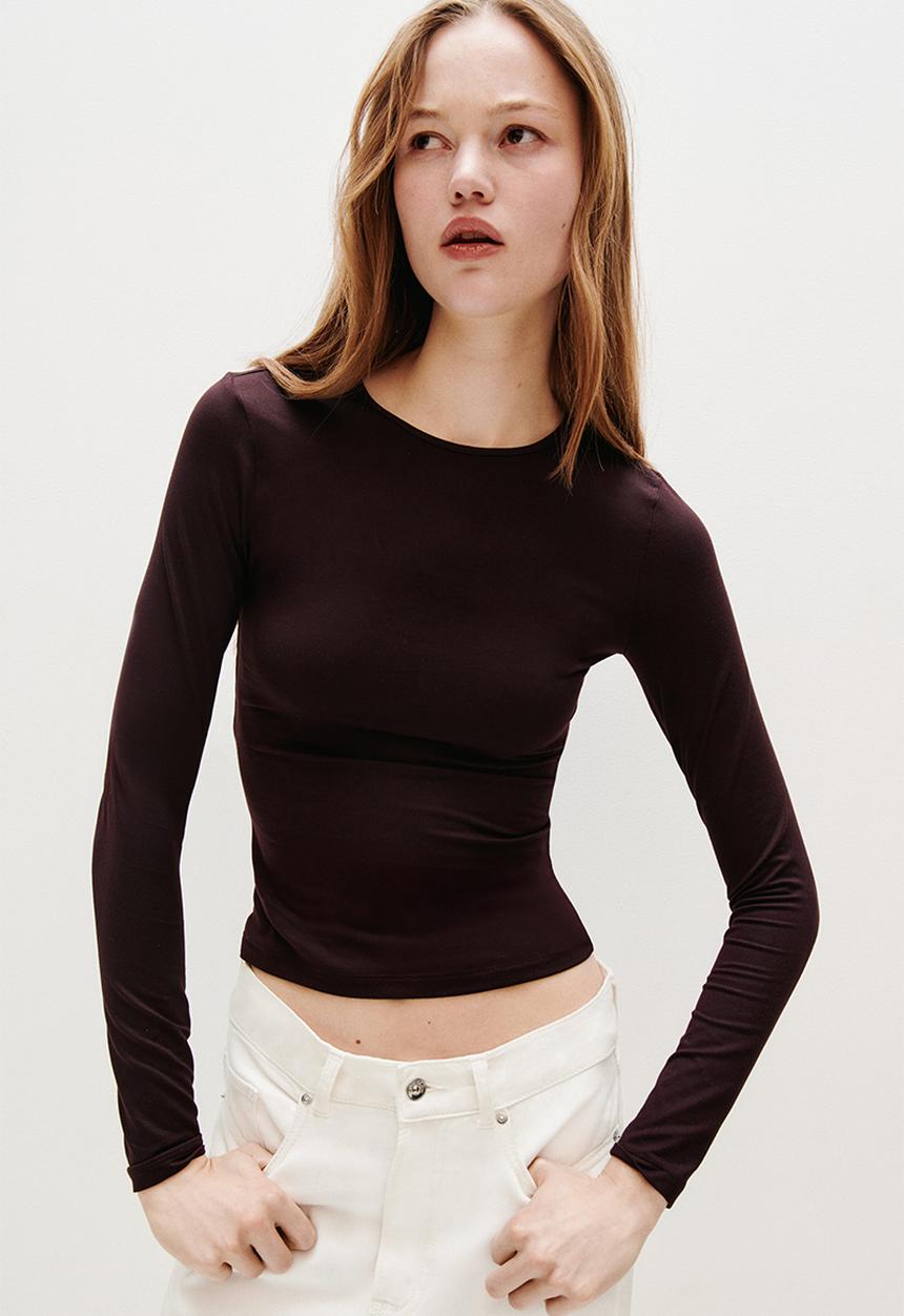 H&M - Long-sleeved jersey top - dark plum purple