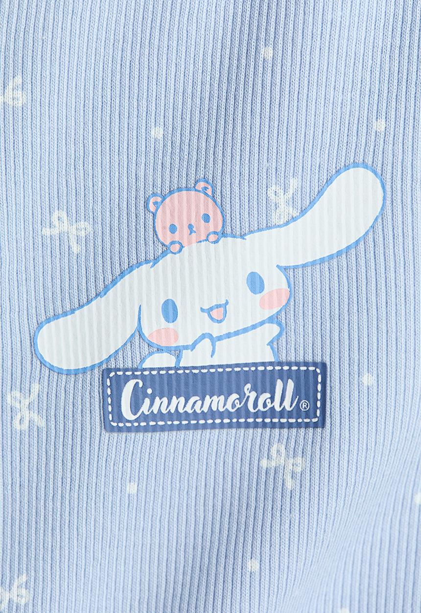 H&M - Printed button-front top - dusty blue/cinnamoroll