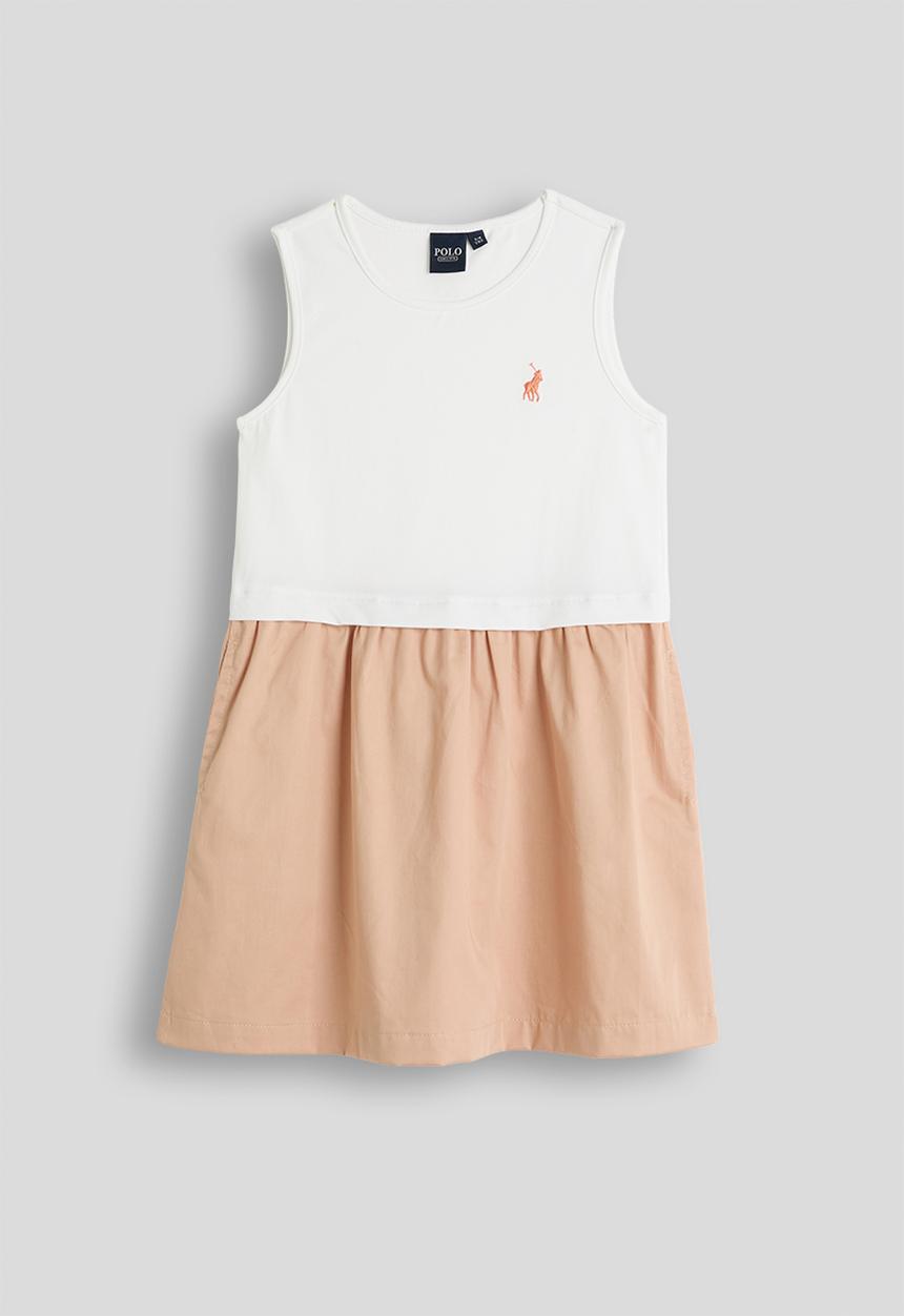 POLO - Girls Aurora Combo Dress - Pink