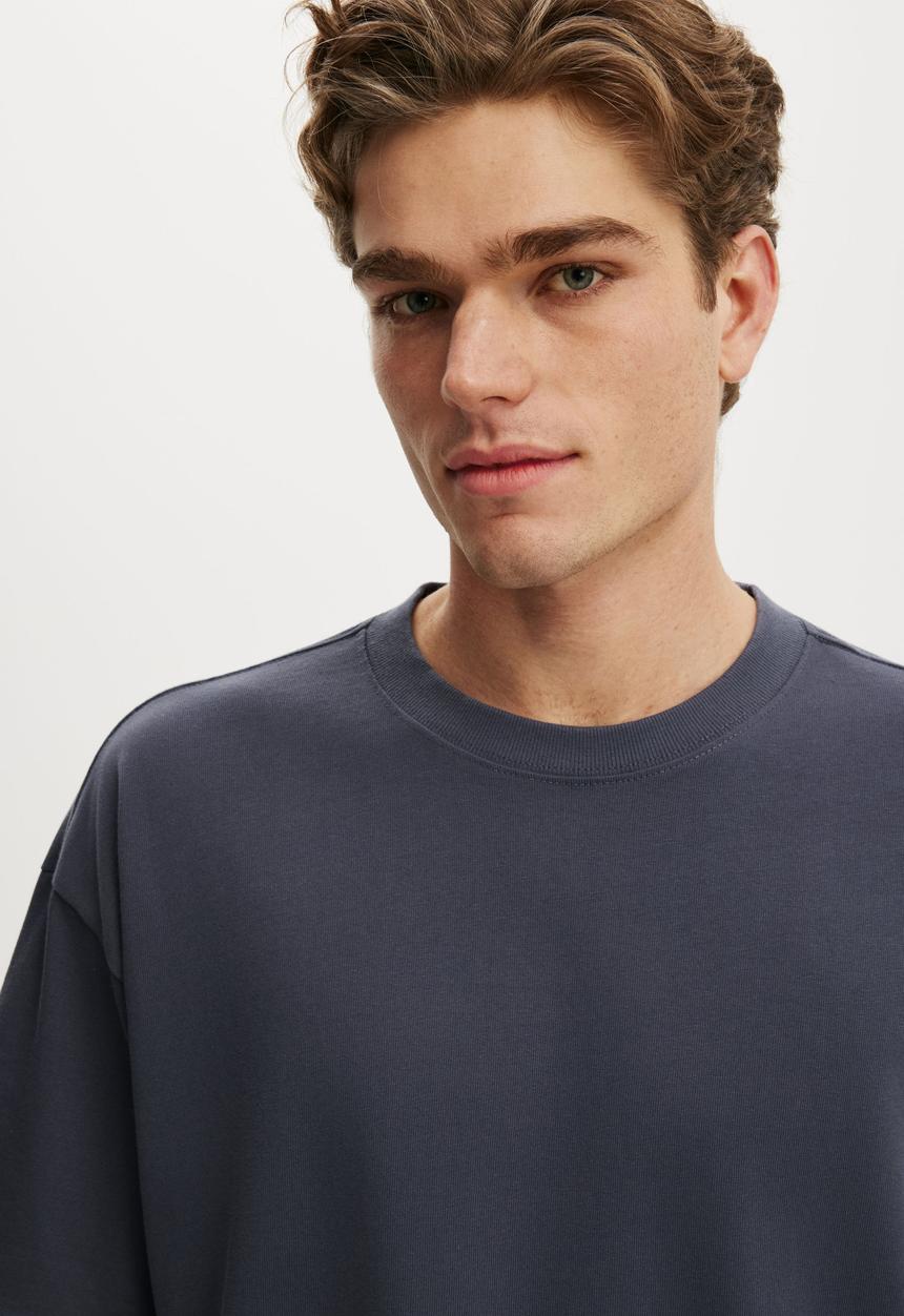 Cotton On - Box Fit T-shirt - Denim Blue