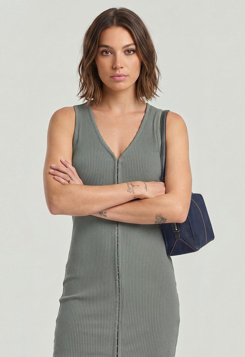 G-STAR - Hook & eye slim rib r t dress wmn - orphus