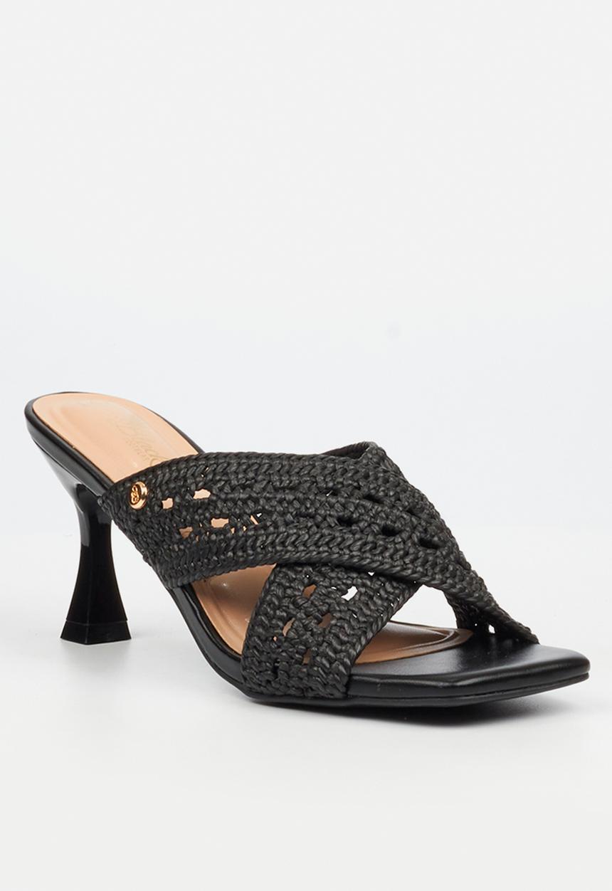 Miss Black - Kelsey 3 macrame heel - black