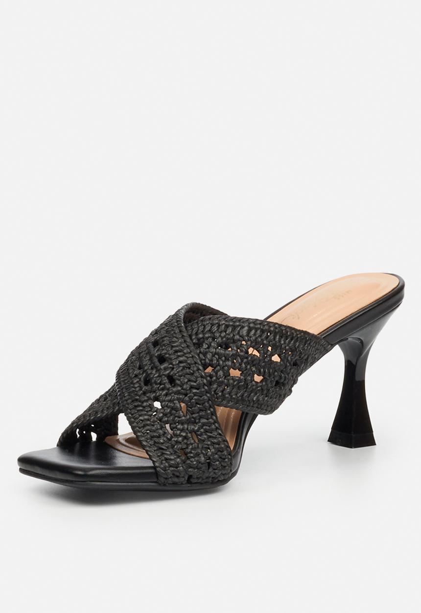 Miss Black - Kelsey 3 macrame heel - black