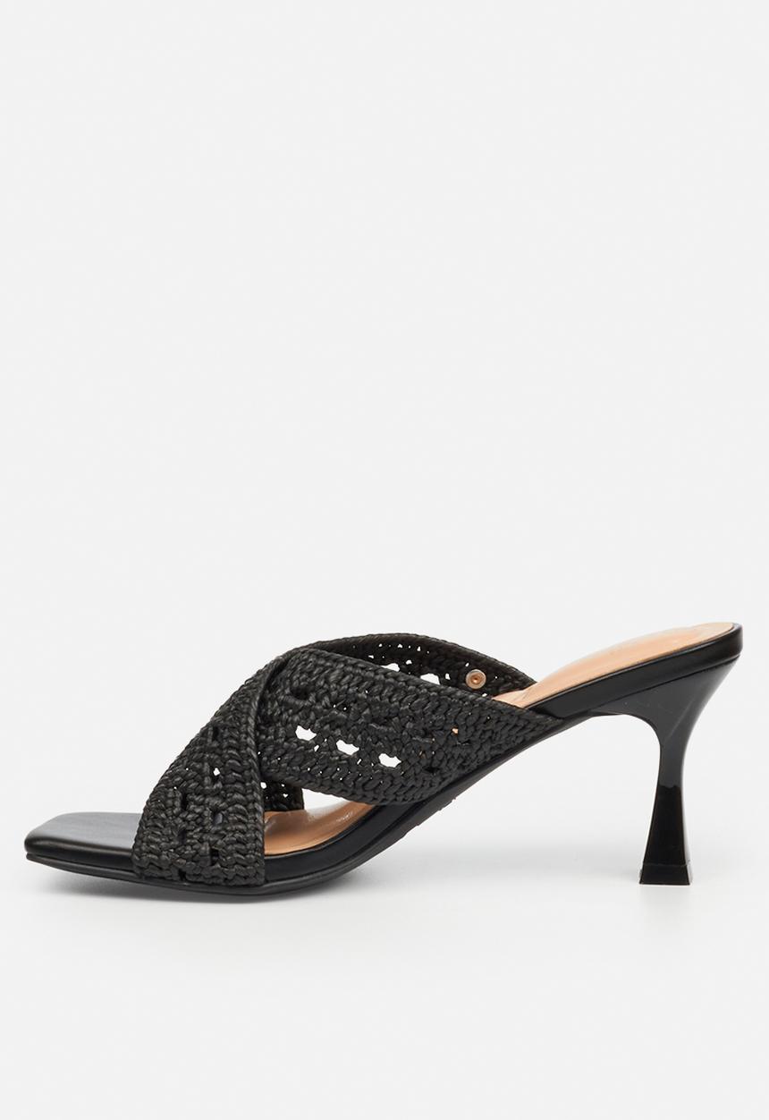 Miss Black - Kelsey 3 macrame heel - black