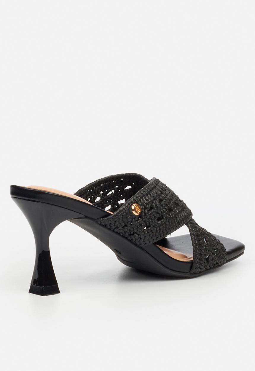 Miss Black - Kelsey 3 macrame heel - black