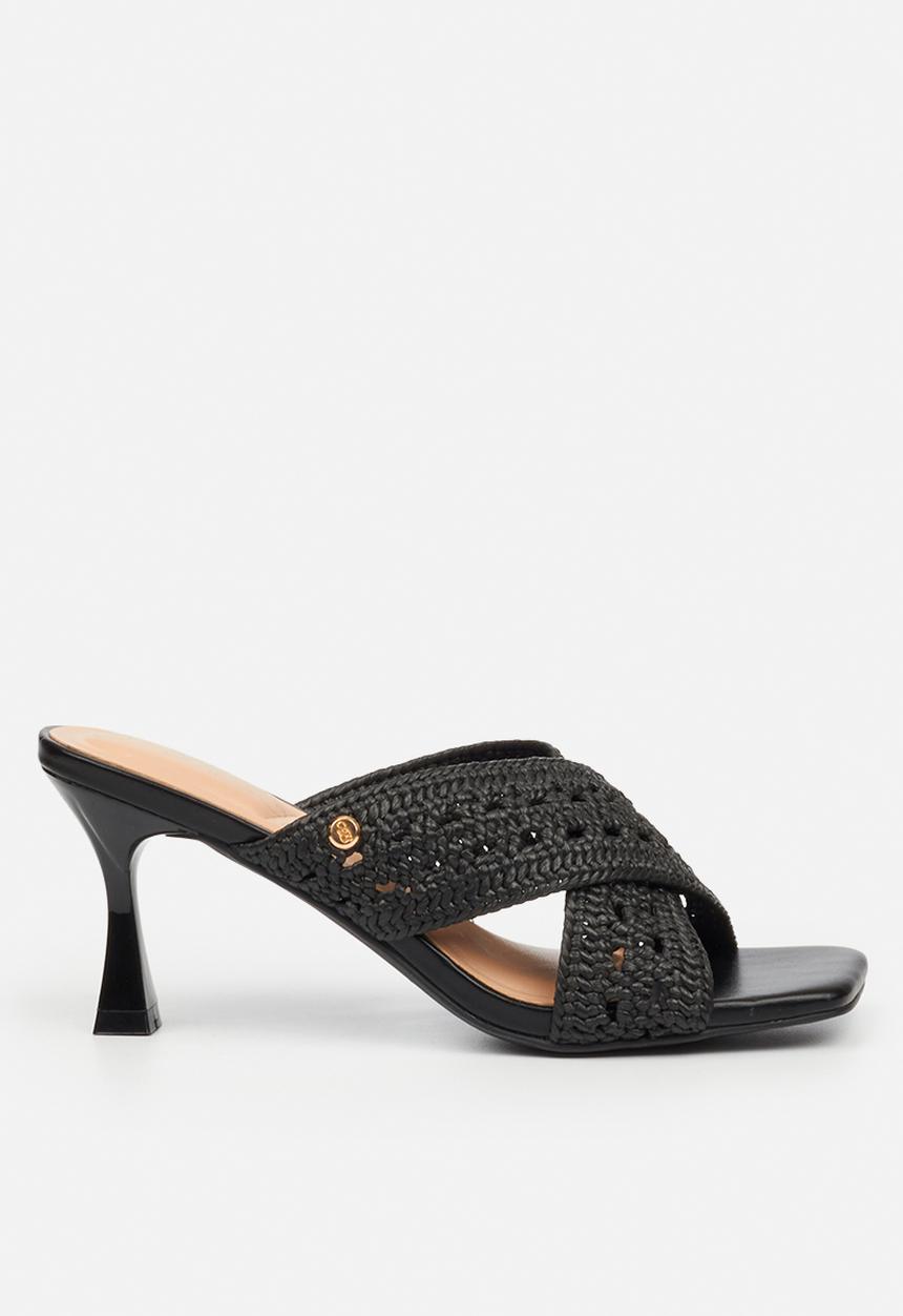 Miss Black - Kelsey 3 macrame heel - black