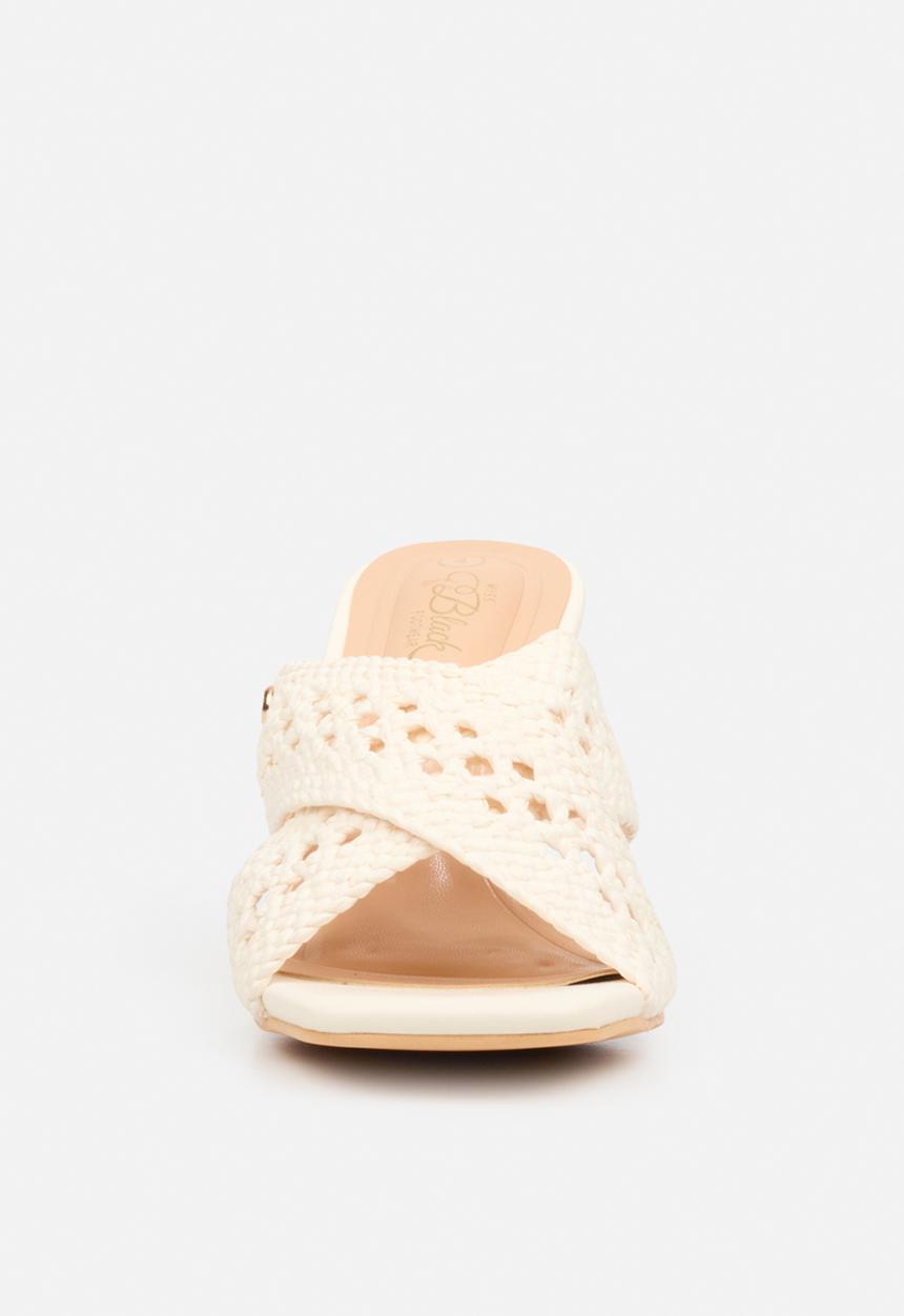 Miss Black - Kelsey 3 macrame heel - ivory