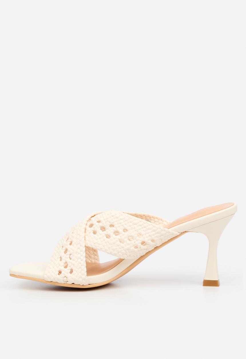 Miss Black - Kelsey 3 macrame heel - ivory