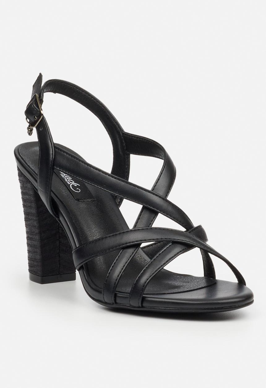 Miss Black - Millicent 2 strappy block heel - black