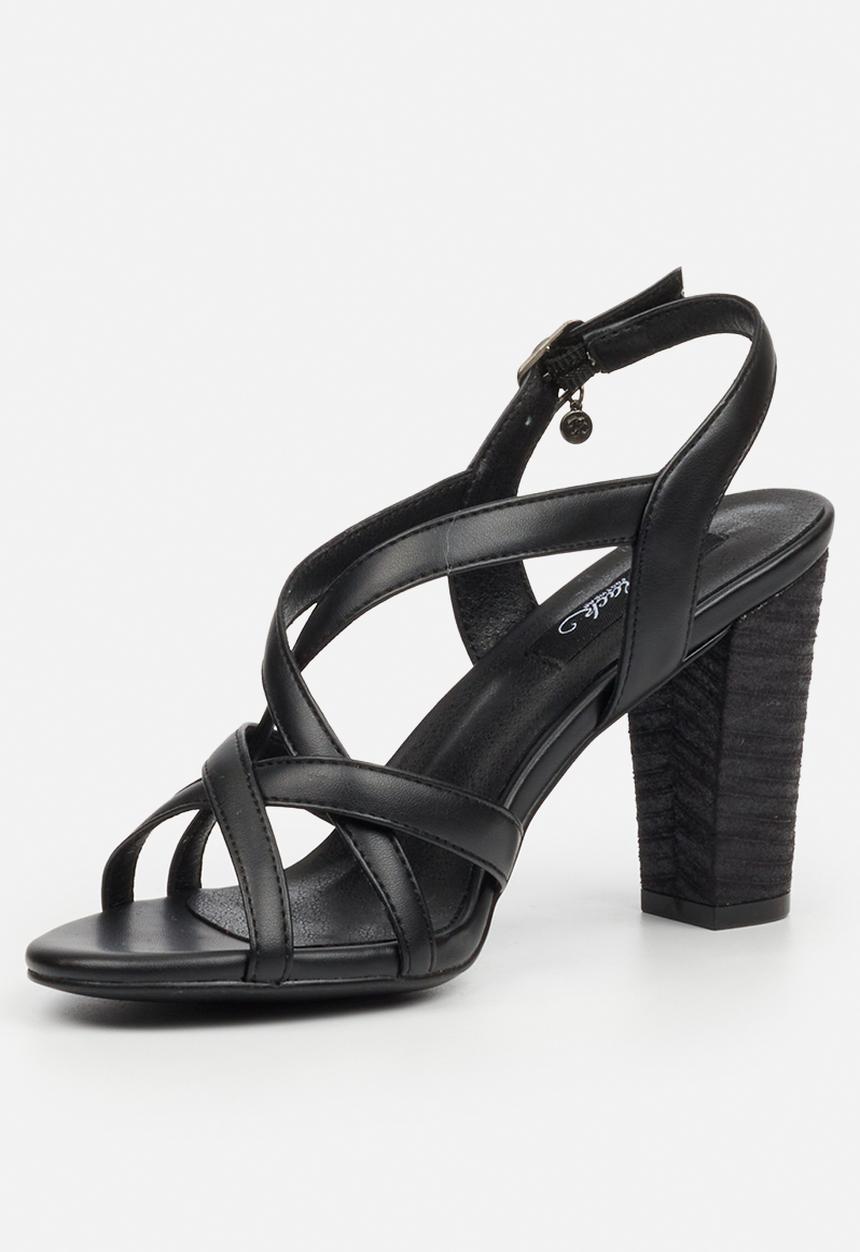 Miss Black - Millicent 2 strappy block heel - black