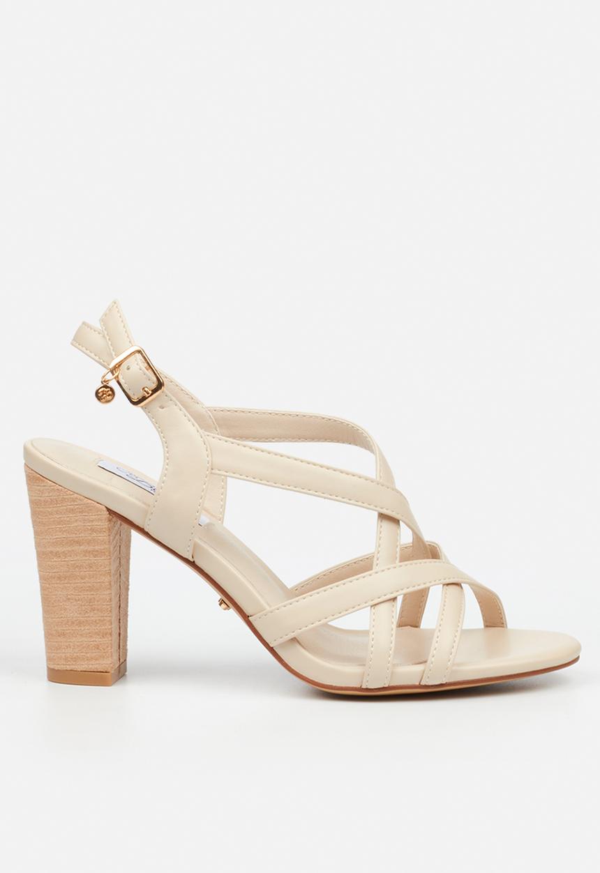 Miss Black - Millicent 2 strappy block heel - natural