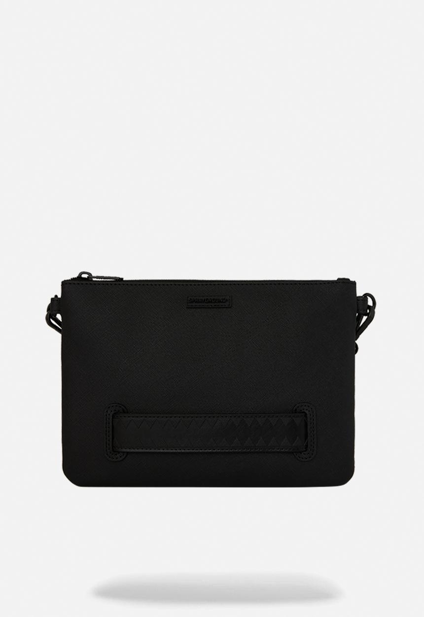 Sprayground - Blacked Out Embossed Gold Tooth Crossover Clutch - Black