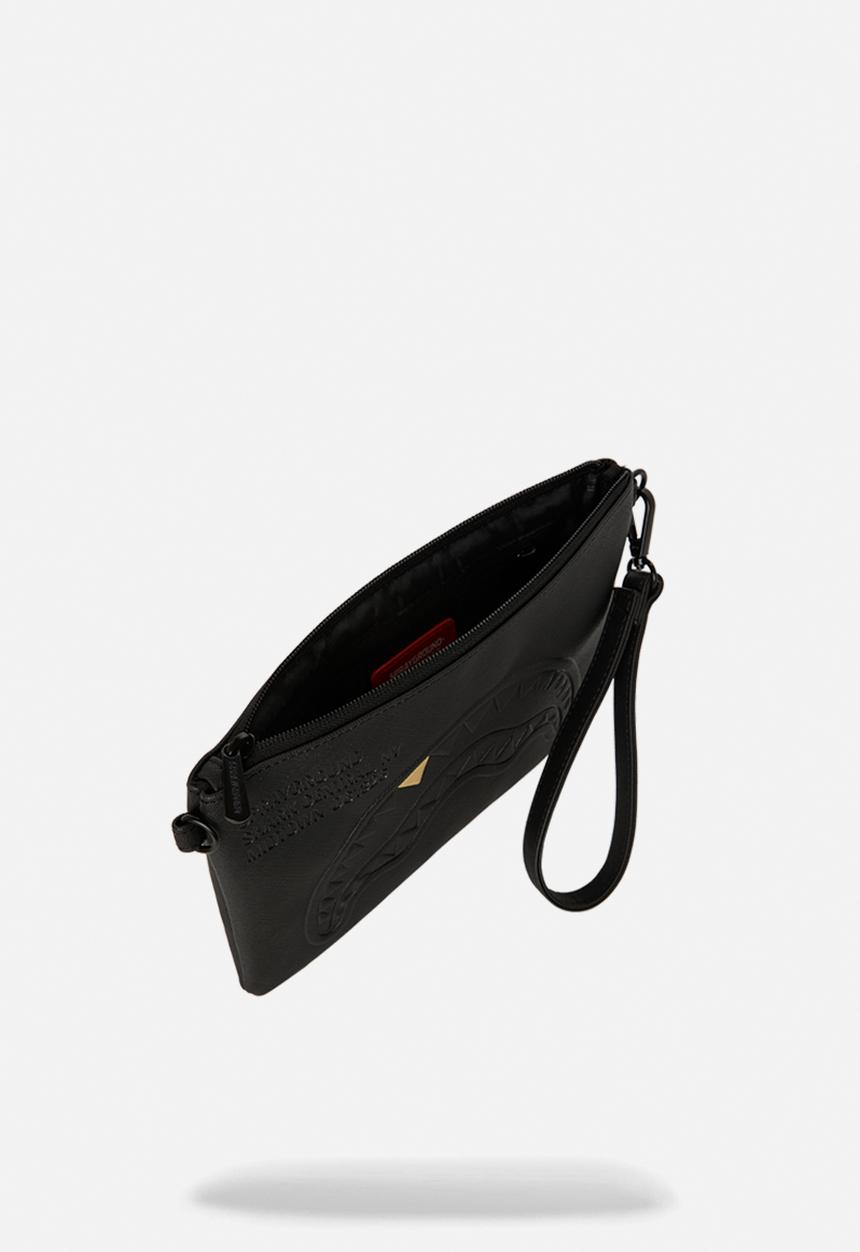 Sprayground - Blacked Out Embossed Gold Tooth Crossover Clutch - Black
