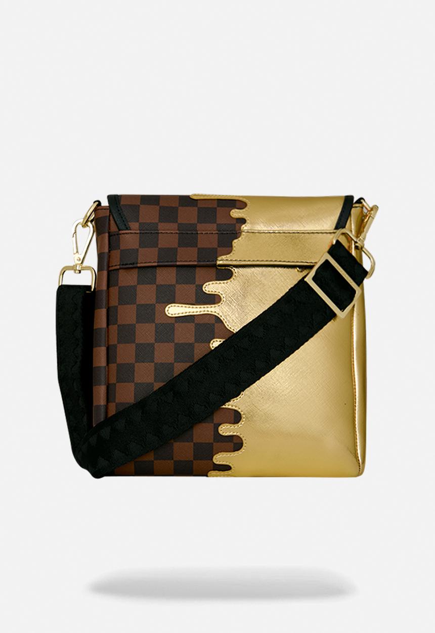 Sprayground - Sharks In Paris Gold Drip Messenger Sling - Brown Multi