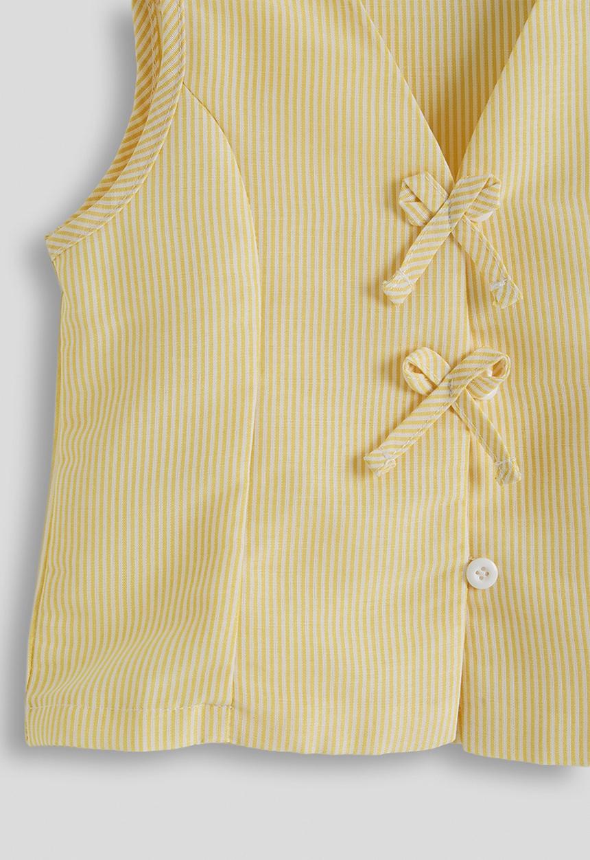 Pop Candy - V-neck blouse & skirt - yellow