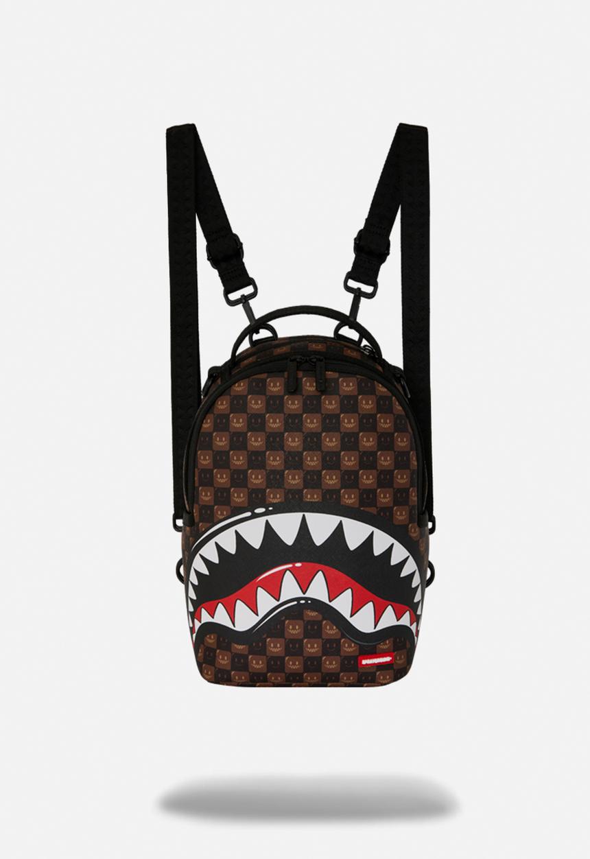 Sprayground - Sharks In Paris Bubble Brown Check Mini Back - Brown