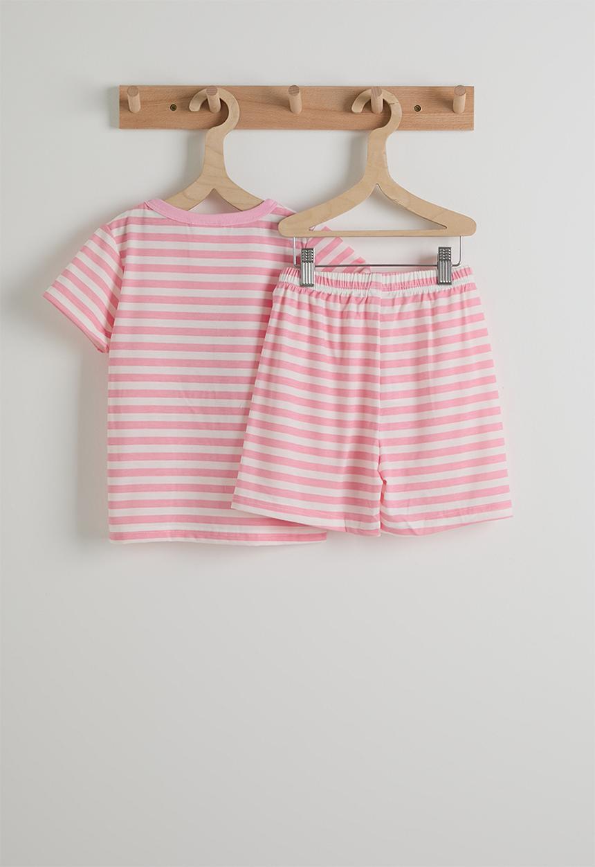 Pop Candy - Unicorn tee & shorts - pink stripe
