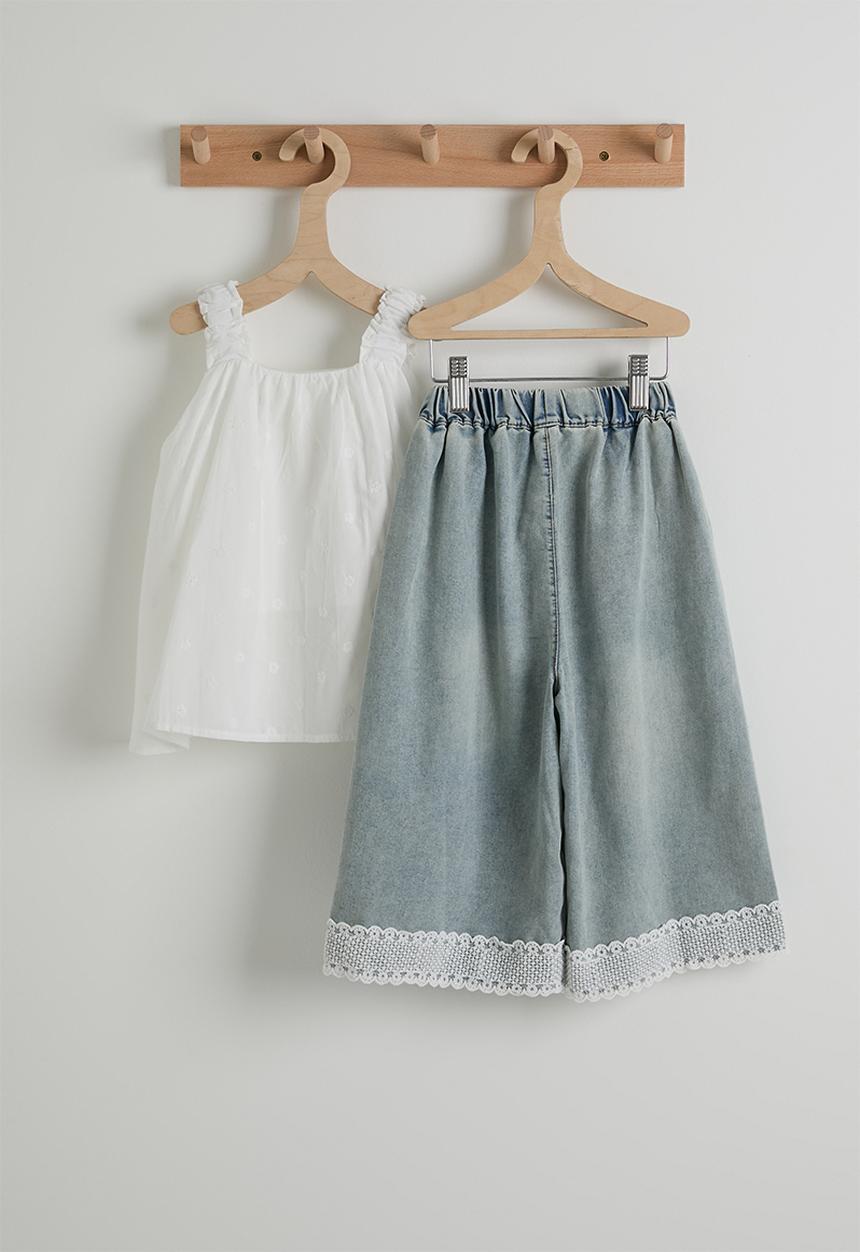 Pop Candy - Top and jeans - white & blue