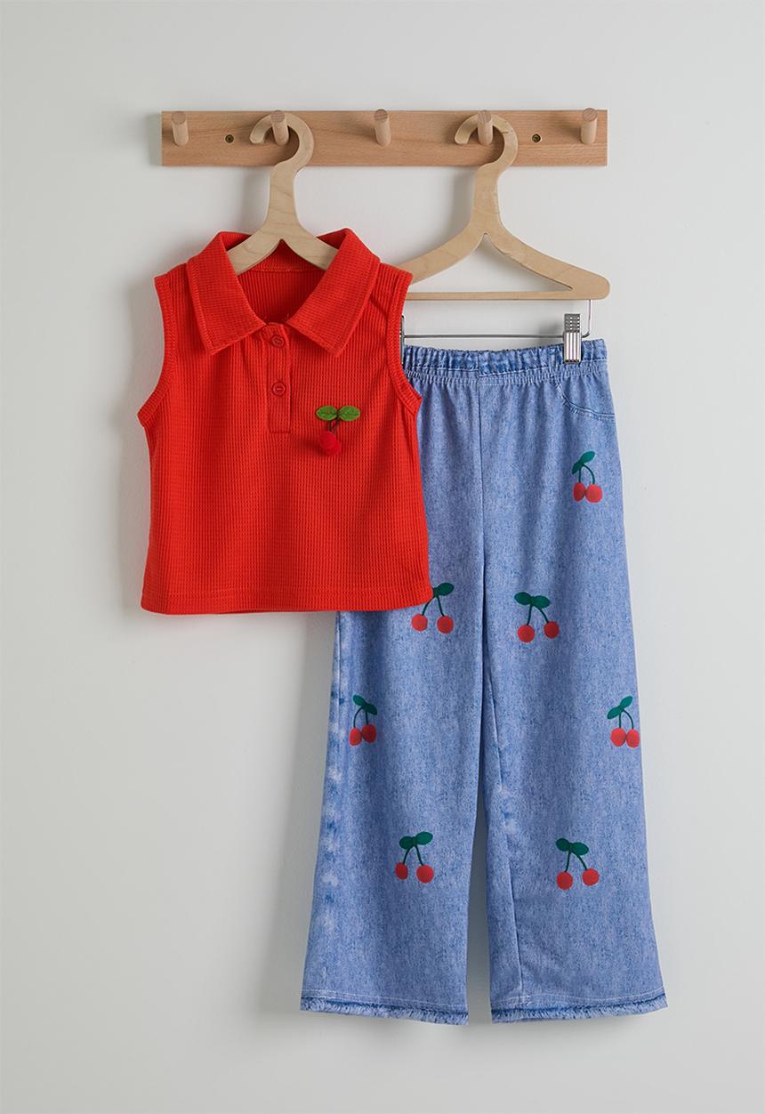 Pop Candy - Top & jeans - red & blue