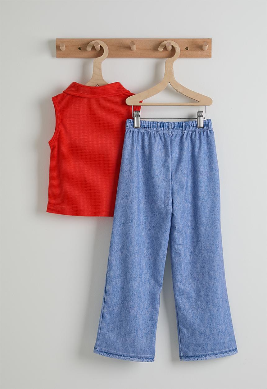 Pop Candy - Top & jeans - red & blue
