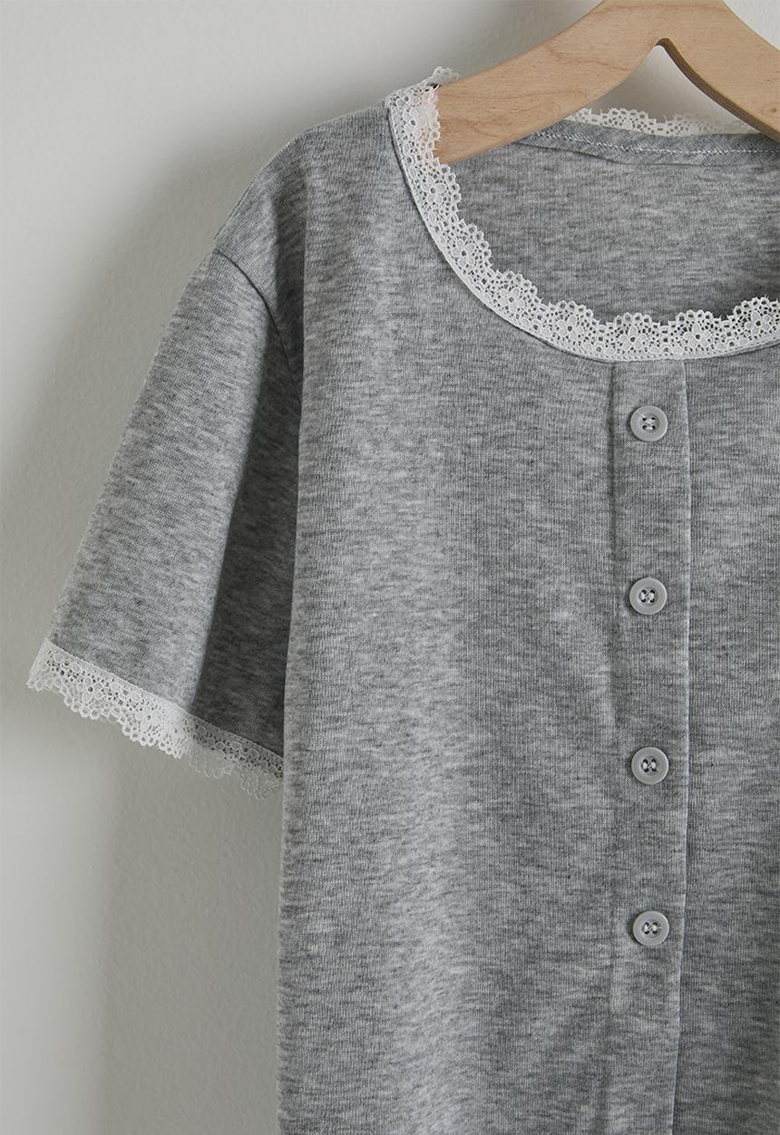 Pop Candy - Tee and maxi skirt - grey/white