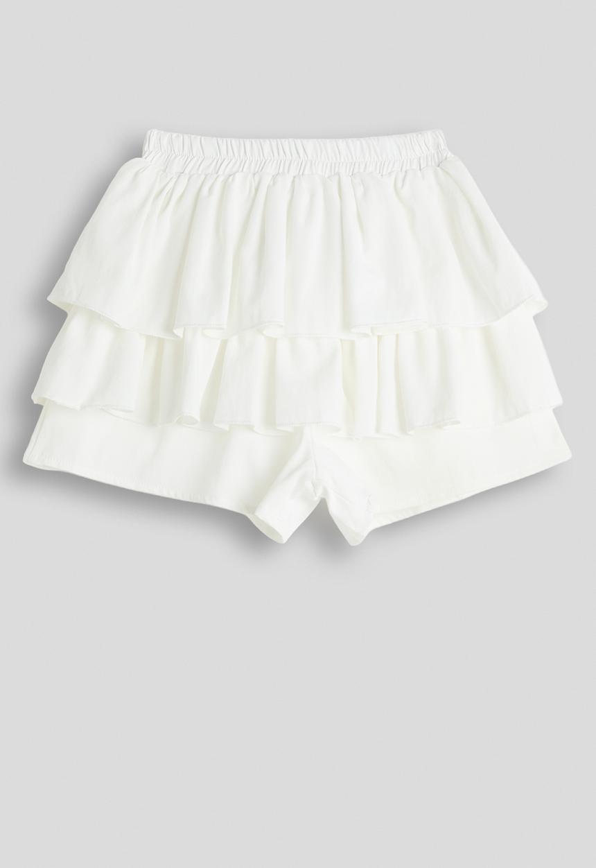Pop Candy - Tiered mini skirt - white