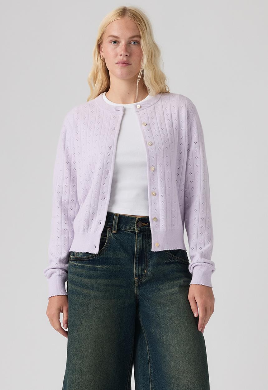 Levi’s® - Super Soft Crewneck Cardi Pointelle - Lavender Blue