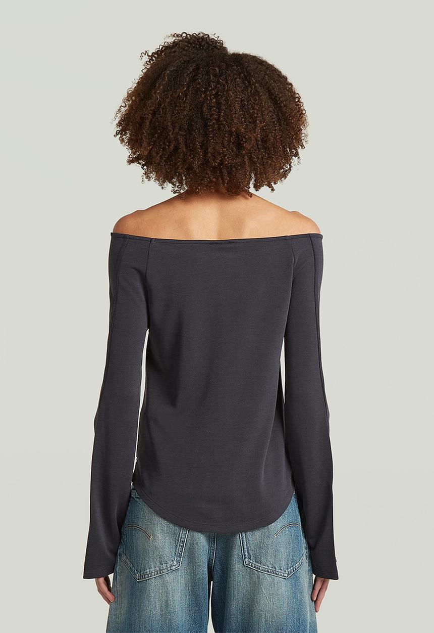 G-STAR - Flowy open neck t l\s wmn - dk legion blue