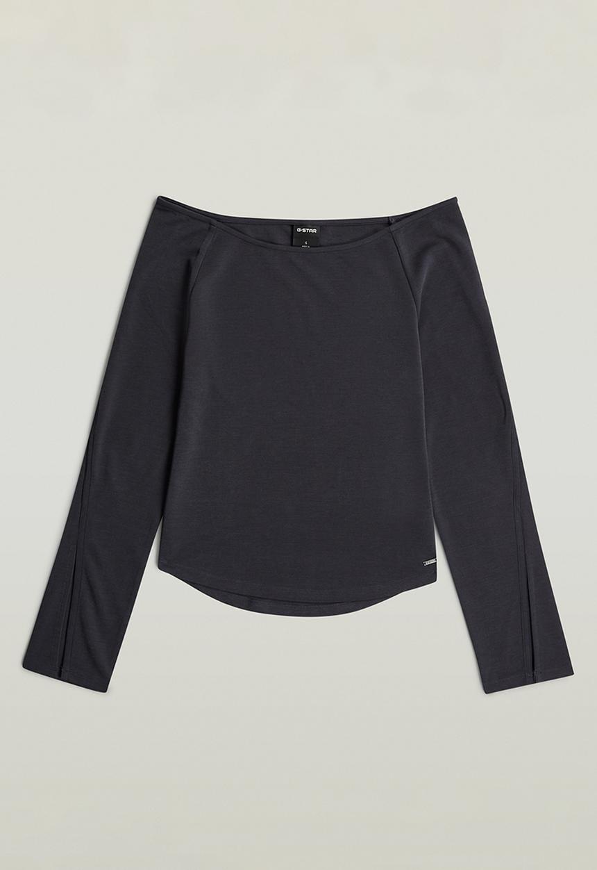 G-STAR - Flowy open neck t l\s wmn - dk legion blue