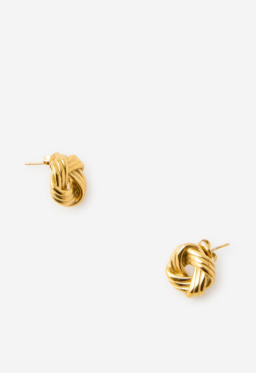 Rubi - Waterproof Small Charm Earring - Gold Plated Knot