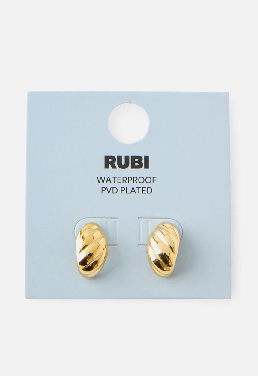 Rubi - Waterproof Small Charm Earring - Gold Plated Croissant