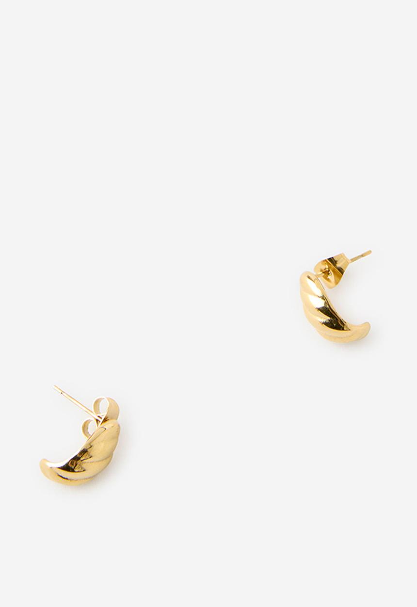 Rubi - Waterproof Small Charm Earring - Gold Plated Croissant