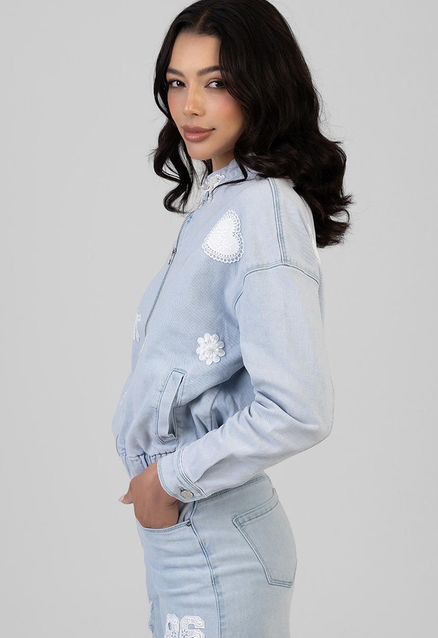 SISSY BOY - Kiera Denim Bomber Jacket - Light Vintage