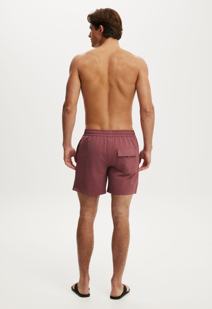 Cotton On - Stretch Swim Short - Maroon Panel Print