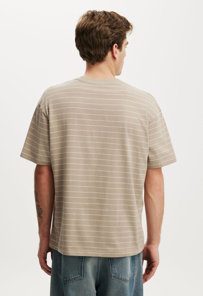 Cotton On - Everyday Fit T-Shirt-Hazelnut / Bone Stripe