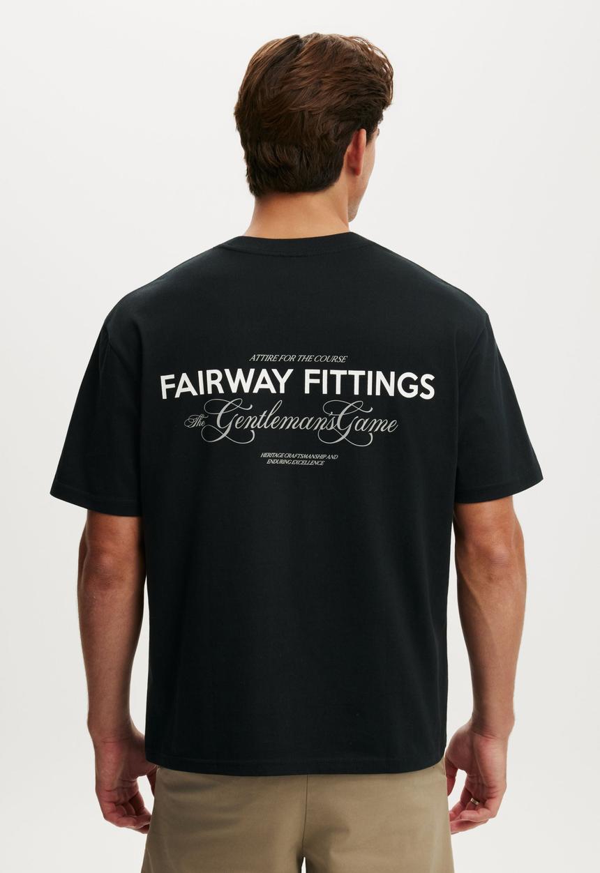 Cotton On - Everyday Fit Graphic T-Shirt-Black / Fairway Fittings