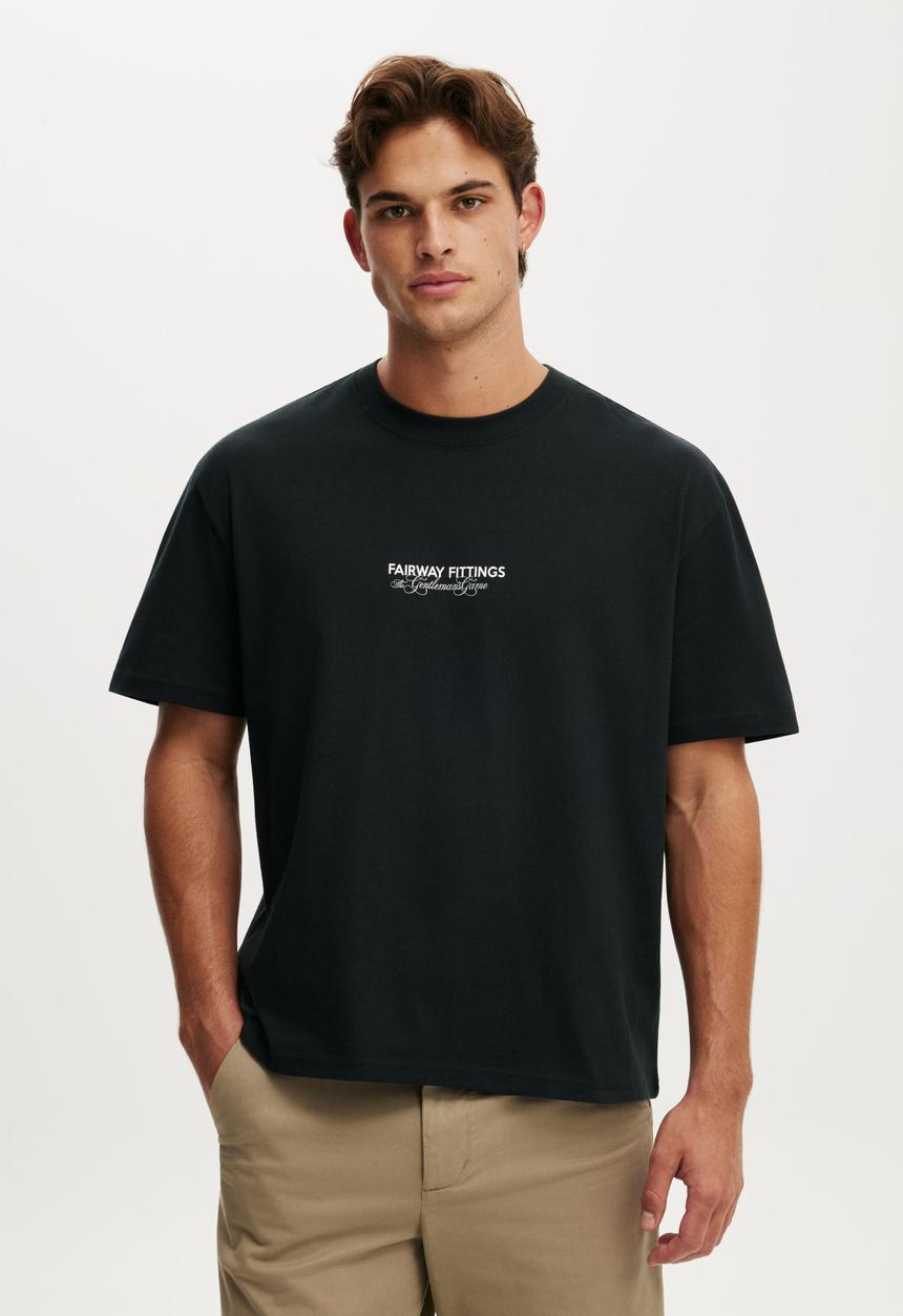 Cotton On - Everyday Fit Graphic T-Shirt-Black / Fairway Fittings