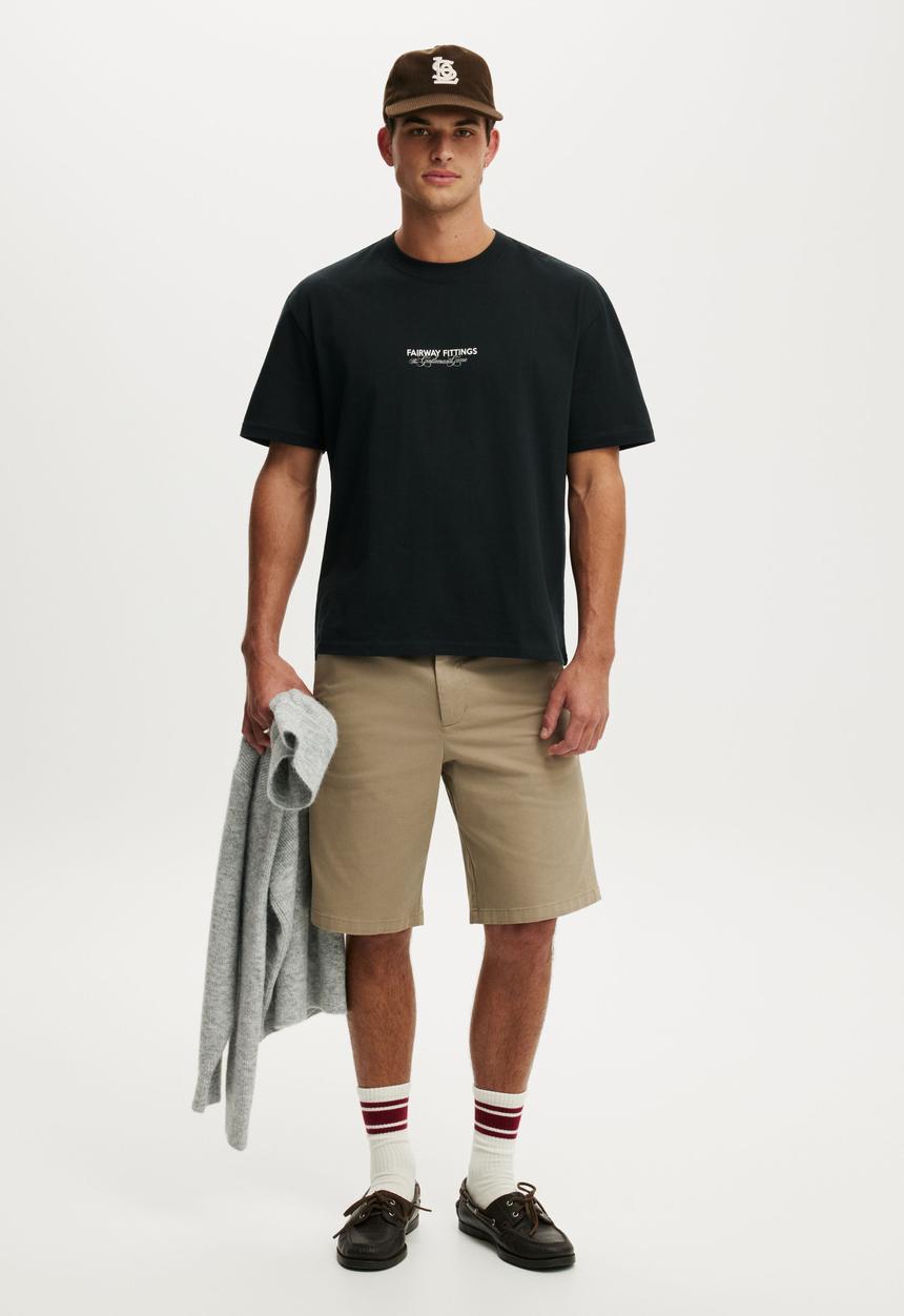 Cotton On - Everyday Fit Graphic T-Shirt-Black / Fairway Fittings