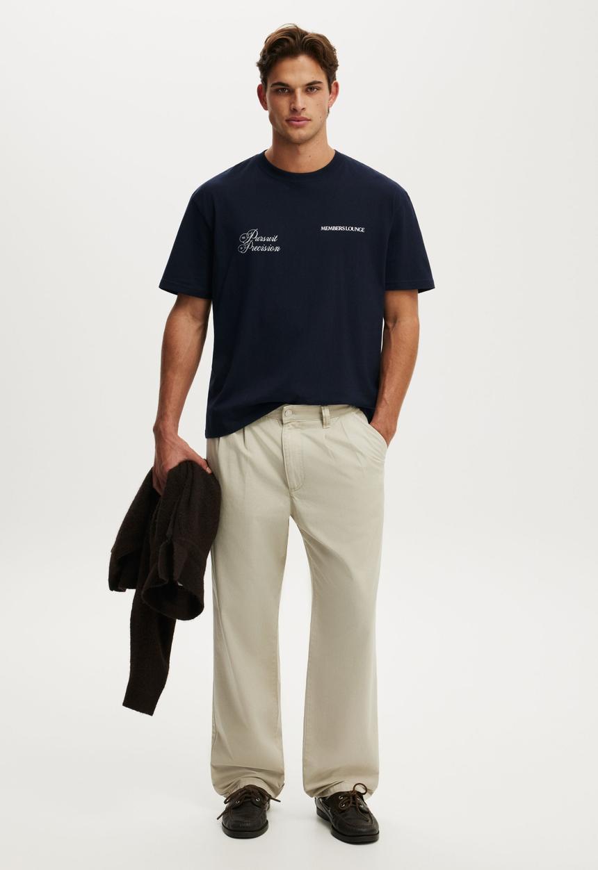 Cotton On - Everyday Fit Graphic T-Shirt-Vintage Navy / Dropout