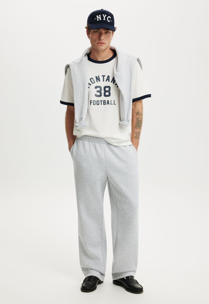 Cotton On - Baggy Track Pant - Grey Marle