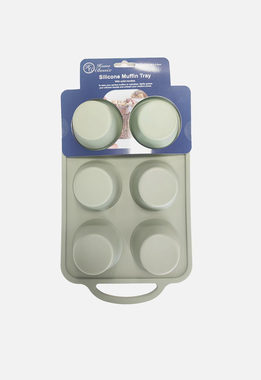 Home Classix - Home Classix Silicone Muffin Tray With Solid Handle - medium green