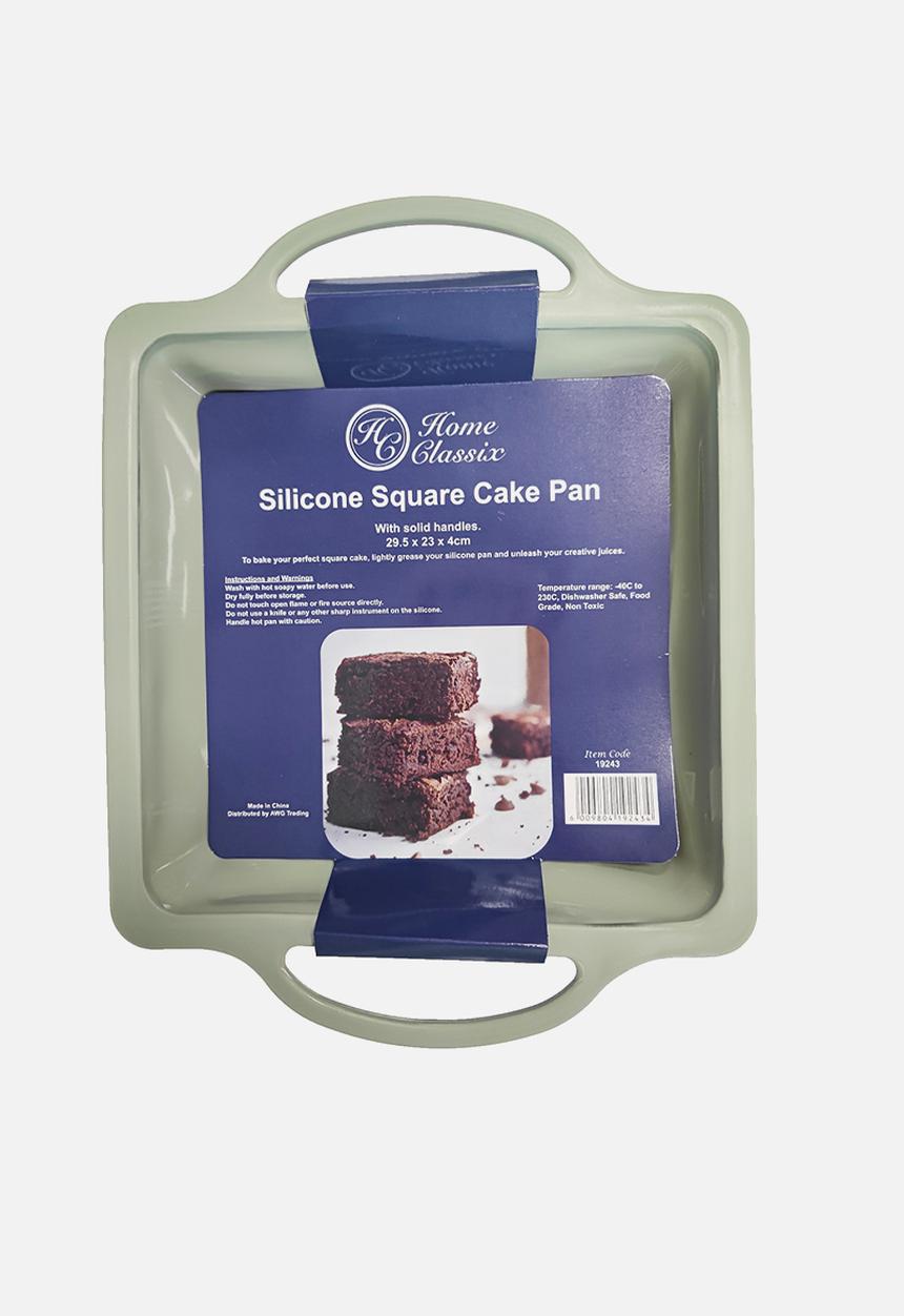 Home Classix - Home Classix Silicone Square Cake Pan With Solid Handle - medium green